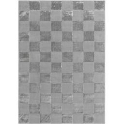 Vellure Modern Indoor Living Room Area Rug Embossed Metallic Sheen Grid Design - Grey / 290cm - thumbnail 4