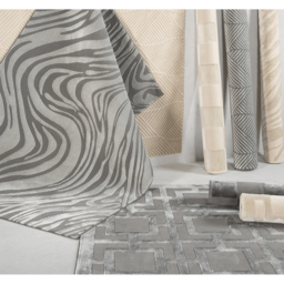 Vellure Modern Indoor Living Room Area Rug Embossed Metallic Sheen Grid Design - Grey / 290cm - thumbnail 3