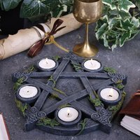 Wiccan Pentagram Tea light Holder - 25.5cm