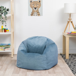 Kids Bean Bag Chair, Velvet Childrens Bean Bag for Girls and Boys - Mineral Blue - thumbnail 5