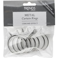 Metal Curtain Rings - Chrome / Fits 25 / 28 mm curtain poles - image 1