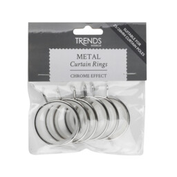 Metal Curtain Rings - Chrome / Fits 25 / 28 mm curtain poles - thumbnail 2