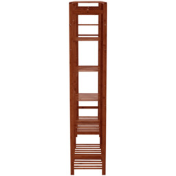 Livingandhome Wooden Clothes Rack with Side Hooks - Brown - thumbnail 4