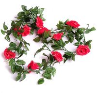 Best Artificial 7ft Pink Silk Rose Garland - Pink