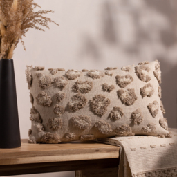 Maeve Tufted Cotton Cushion - Natural / Feather - thumbnail 5