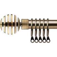 16-19mm Geneva Extendable Durable Metal Curtain Pole Set - Brass / 120cm