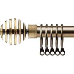16-19mm Geneva Extendable Durable Metal Curtain Pole Set - Brass / 120cm - thumbnail 2