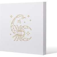 Zodiac Scorpio Horoscope In Gold White Gallery Canvas - White / 101cm