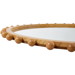 Pine Wood Wall-Mounted Decorative Mirror - Natural Wood Colour / 79cm - thumbnail 3
