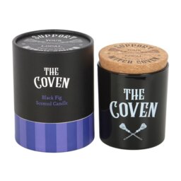 Coven Black Fig Scented Glass Candle Witchy Gift Home Decor - Black - thumbnail 2