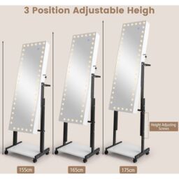 Angle-Adjustable Jewellery Armoire - White - thumbnail 4