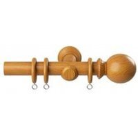 28mm Woodland Antique Pine Curtain Pole Set - Antique Pine / 125cm - thumbnail 1