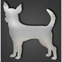 Short Haired Chihuahua Silver Acrylic Mirror - Silver / 60cm