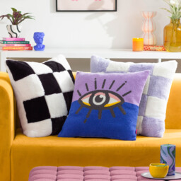All Eyes On You Boucle Cushion - Lilac/Blue / 80 Polyester 20 Feather - thumbnail 5