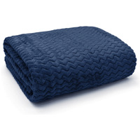 Snug Soft Chevron Patterned Blanket Mink Throw - Navy / 127x152 - image 1