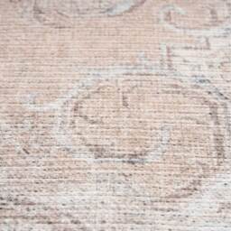 Neutral Beige Distressed Traditional Medallion Non Slip Washable Area Rug - Beige / 150 x 80cm - thumbnail 5