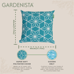 Geometric Tile Printed Garden Scatter Cushion Cover  - Imperial Atlantis - thumbnail 3