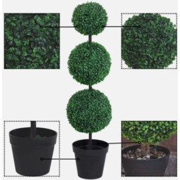 Trio Topiary Tree - Green,Black - thumbnail 2