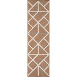 Harper Prism Pattern Water Resistant Garden Rug Indoor Outdoor Area Rugs - Cream / 80cm - thumbnail 4