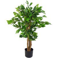 Leaf Realistic Artificial Ficus Tree  Plant Wooden Ficus - Evergreen