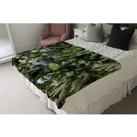 Urban Jungle, Modern Interior Decoration Blanket - Green - thumbnail 1