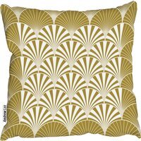Golden Semi Circles Cushion - Yellow / 60cm