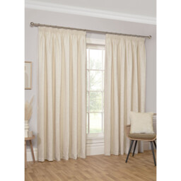 Chenille Taped Curtains - Natural / 183cm / 168cm - thumbnail 2