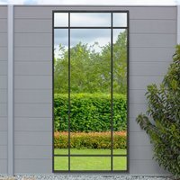 Genestra Outdoor Garden Wall Mirror - Black / 85cm / 180cm