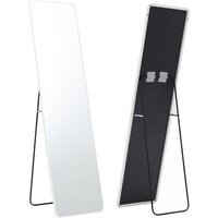 Mirror with Modern Rectangular Metal Frame - Silver White