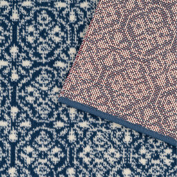 Blue White Mosaic Cut To Measure Stair Carpet Runner 70cm Wide - Navy / 365cm - thumbnail 4