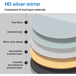 Illuminated Round LED Bathroom Mirror Wall Mounted - White - thumbnail 2