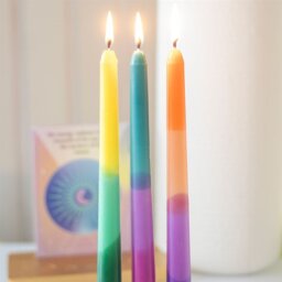 Set of 3 Dipped Aura Energy Taper Candles for Rituals  Decor - Multi - thumbnail 4
