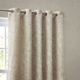 Bali Jacquard Eyelet Curtain Pair - Natural / 117cm / 183cm - thumbnail 5