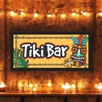 Wall Art Framed Print  Home Tiki Bar - Black