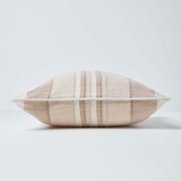 Homescapes Homescapes Cotton Striped Cushion Cover Morocco - Beige / 60cm - thumbnail 3