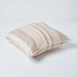 Homescapes Homescapes Cotton Striped Cushion Cover Morocco - Beige / 60cm - thumbnail 4
