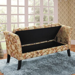 Anastasia Window Seat - Storage Floral Jacquard Gold - Gold - thumbnail 2