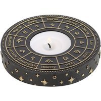 Astrology Wheel Tealight Candle Holder Celestial Gold Decor - Black - image 1