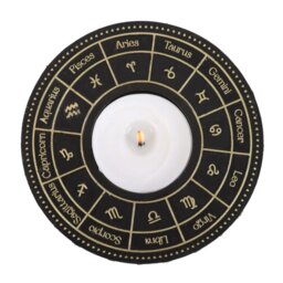 Astrology Wheel Tealight Candle Holder Celestial Gold Decor - Black - thumbnail 4