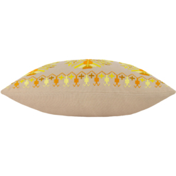 Kalina Embroidered Cushion - Yellow - thumbnail 3