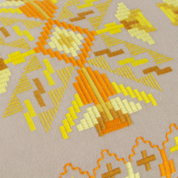 Kalina Embroidered Cushion - Yellow - thumbnail 4