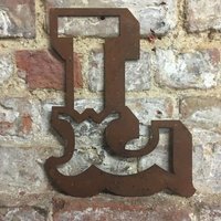 Personalised Metal lettering , Personalised Gift , Rusty Carnival Letter L - rusty
