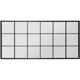 "MirrorOutlet The Fenestra Black Window Leaner Mirror 69"" X 33"" (174CM X 85CM) - Black" - thumbnail 5