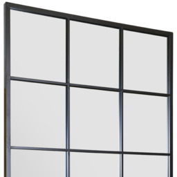 "MirrorOutlet The Fenestra Black Window Leaner Mirror 69"" X 33"" (174CM X 85CM) - Black" - thumbnail 4