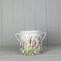 Rustic White Meadow Design Pot - White