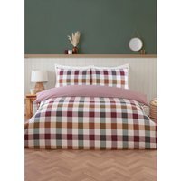 Skye Check Duvet Set - Burgundy / King - image 1