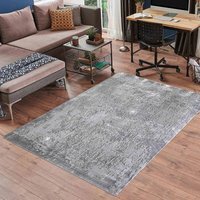 Serenity Modern Abstract Acrylic Contemporary Area Rugs - Grey / 120x170 cm Rectangle