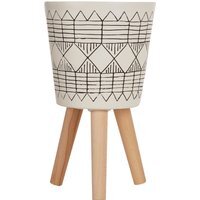Darnell White And Black Small Planter - White