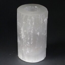 Selenite Crystal Candle Holder Healing Home Decor - White - thumbnail 3