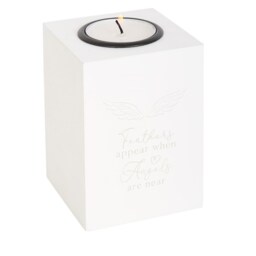 Angel Wing Tealight Holder For Remembrance And Comfort - White - thumbnail 2